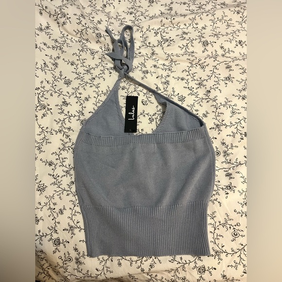 Lulu's Gray Knit Halter Tank Top - Picture 2 of 2